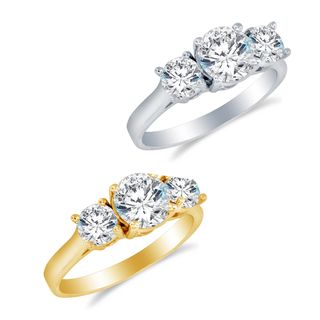 Alyssa Jewels 14k Gold Round Cubic Zirconia Engagement style High polish Ring Alyssa Jewels Cubic Zirconia Rings