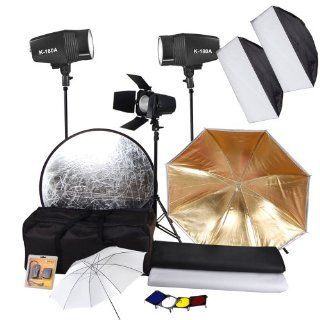 Portable Professional 540 Watts Studio Strobe Photo Lighting Flash Kit II  Photographic Lighting Soft Boxes  Camera & Photo