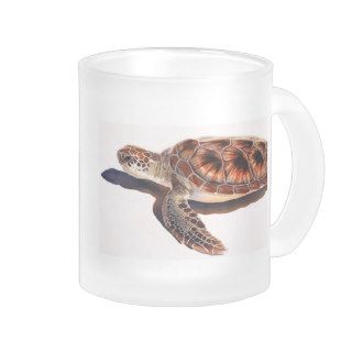 Sea Turtle Wildlife Watercolor Art Coffee Mugs