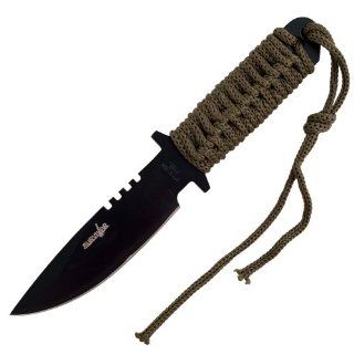 Whetstone Cutlery Survivor Stainless Steel Knife   7.375 Inches, Black  Tactical Fixed Blade Knives  Sports & Outdoors