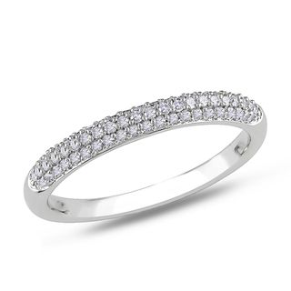 Miadora 14k White Gold 1/4ct TDW Pave Diamond Band (G H, I1 I2) Miadora Diamond Rings