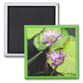 Lily Pads Ink Drawing Magnet