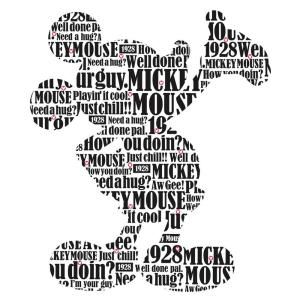 18 in. x 40 in. Mickey and Friends   Typography Mickey Mouse 17 Piece Peel and Stick Giant Wall Decals RMK2073GM