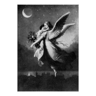 Guardian Angel At Night Print