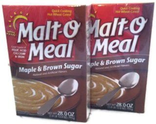 Malt O Meal Maple & Brown Sugar Cereal 28 oz  2 Unit Pack  Oatmeal Breakfast Cereals  Grocery & Gourmet Food