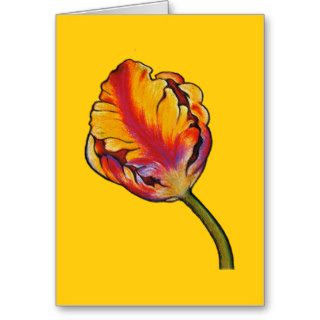 Parrot Tulip   Yellow Greeting Card