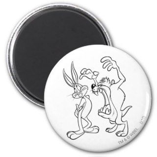 Bugs Bunny and Taz Not Even Flinching Refrigerator Magnets
