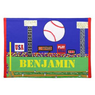 Cool Kids Baseball Placemat Made in USA Sport Gift