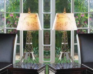1 Pair 2 French Country Baroque Style Table Living Room Lamp Lighting Lights    