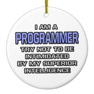 Programmer JokeSuperior Intelligence Christmas Tree Ornament
