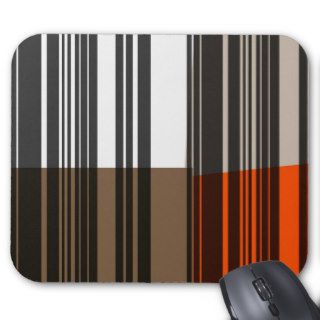 Retro Orange, Grey, Brown, Black Abstract Art Mouse Pads