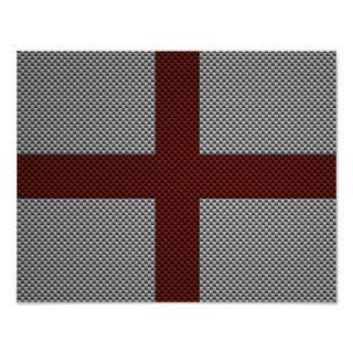 Flag of England with Carbon Fiber Effect Print
