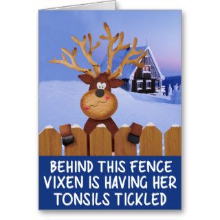 Rude reindeer Christmas Greeting Cards