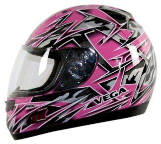 Vega Altura Havoc Graphic Full Face Helmet (Pink Metallic, Small) Automotive
