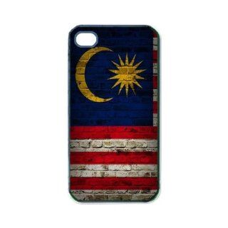 Flag of Malaysia Brick Wall Design iPhone 4s Black Case Cell Phones & Accessories