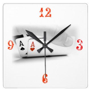 Time for Pocket Rockets Aces. Square Wall Clocks