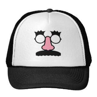 Funny Face Groucho Glasses Nose Mustache Hat Cap
