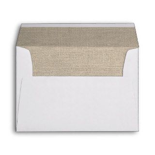 Burlap Rustic Wedding Envelope   Address on Back