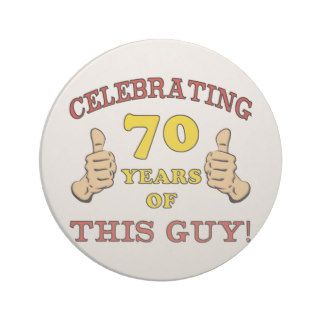 70th Birthday Gift For Him Drink Coasters