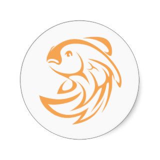 Cool Fish Jumping Swish Icon Logo Style Stickers