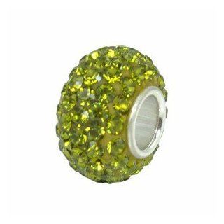 Green Crystal Charm   fits Pandora, Chamilia, Troll and Biagi Beads Jewelry