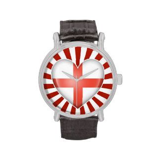 English Heart Flag with Star Burst Wristwatches
