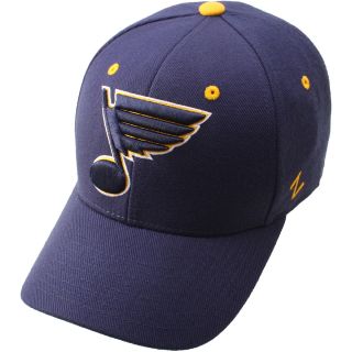 ZEPHYR Mens St. Louis Blues Power Play Fitted Cap   Size 7.375, Navy