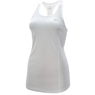 NIKE Womens Racer Tank   Size Small, White/reflective Silver
