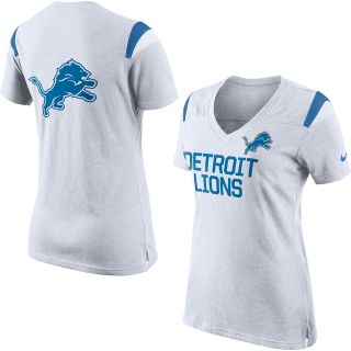 NIKE Womens Detriot Lions Fan Top V Neck Short Sleeve T Shirt   Size Small,