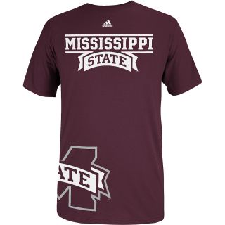 adidas Mens Mississippi State Bulldogs Getting Big Short Sleeve T Shirt   Size