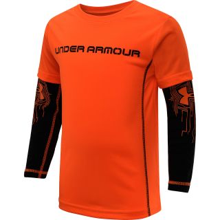 UNDER ARMOUR Boys Solid Slider Long Sleeve T Shirt   Size 6, Blaze Orange