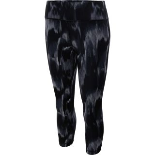 UNDER ARMOUR Womens Perfect Tight Printed Capris   Size Small, Black/pewter