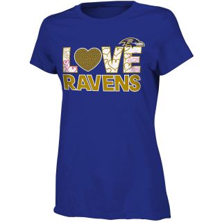 NFL Team Apparel Girls Baltimore Ravens Feel The Love Short Sleeve T Shirt  