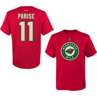 REEBOK Youth Minnesota Wild Zach Parise Player Name And Number T Shirt   Size