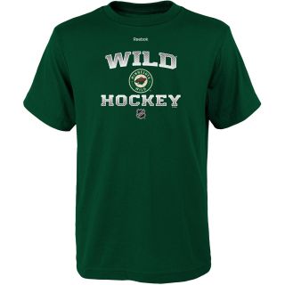 REEBOK Youth Minnesota Wild Authentic Elite Short Sleeve T Shirt   Size Medium