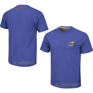 COLOSSEUM Mens Kansas Jayhawks Mirage V Neck T Shirt   Size Large, Royal