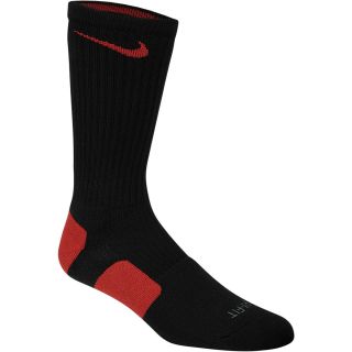 NIKE Womens Dri FIT Elite Basketball Crew Socks   Size Large, Black/red