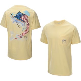 GUY HARVEY Mens Star Spangled Short Sleeve T Shirt   Size 2xl, Yellow