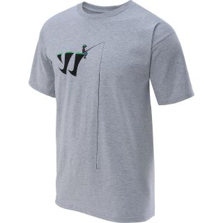 WARRIOR Mens Shark 50/50 Short Sleeve T Shirt   Size Large, Athletic Grey