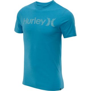 HURLEY Mens One & Only Push Thru Short Sleeve T Shirt   Size 2xl, Cyan