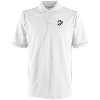 Antigua Pittsburgh Penguins Mens Icon Polo   Size Large, White/silver (ANT
