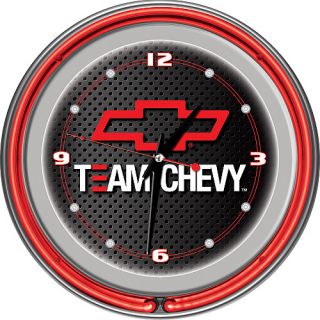 Trademark Global Team Chevy Racing 14 Inch Neon Clock (GM1400 TC)