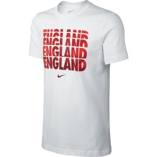 NIKE Mens England Core Type Short Sleeve T Shirt   Size Large, White/red
