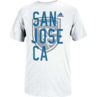 adidas Mens San Jose Earthquakes Bleed Through Short Sleeve T Shirt   Size