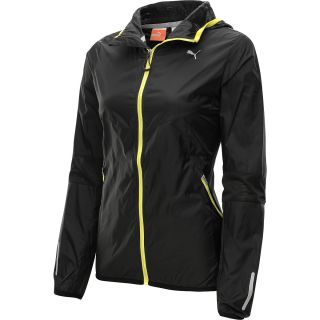 PUMA Womens PR Pure Core Hooded Full Zip Running Jacket   Size Large, Black