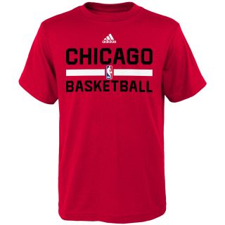 adidas Youth Chicago Bulls Practice ClimaLite Short Sleeve T Shirt   Size