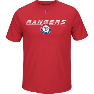 MAJESTIC ATHLETIC Mens Texas Rangers Aggressive Feel Short Sleeve T Shirt  