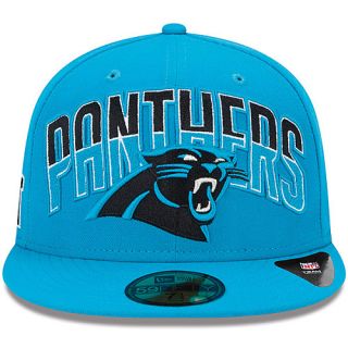 NEW ERA Mens Carolina Panthers Draft 59FIFTY Fitted Cap   Size 7.25, Blue
