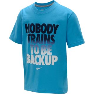 NIKE Boys Nobody Trains To Be Backup Short Sleeve T Shirt   Size Small, Vivid