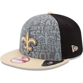 NEW ERA Mens New Orleans Saints Reflective Draft 9FIFTY One Size Fits All Cap,